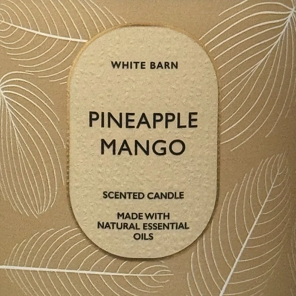 BBW Pineapple Mango White Barn Bath & Body Works Mason Jar Single Wick Candle - Picture 3 of 10